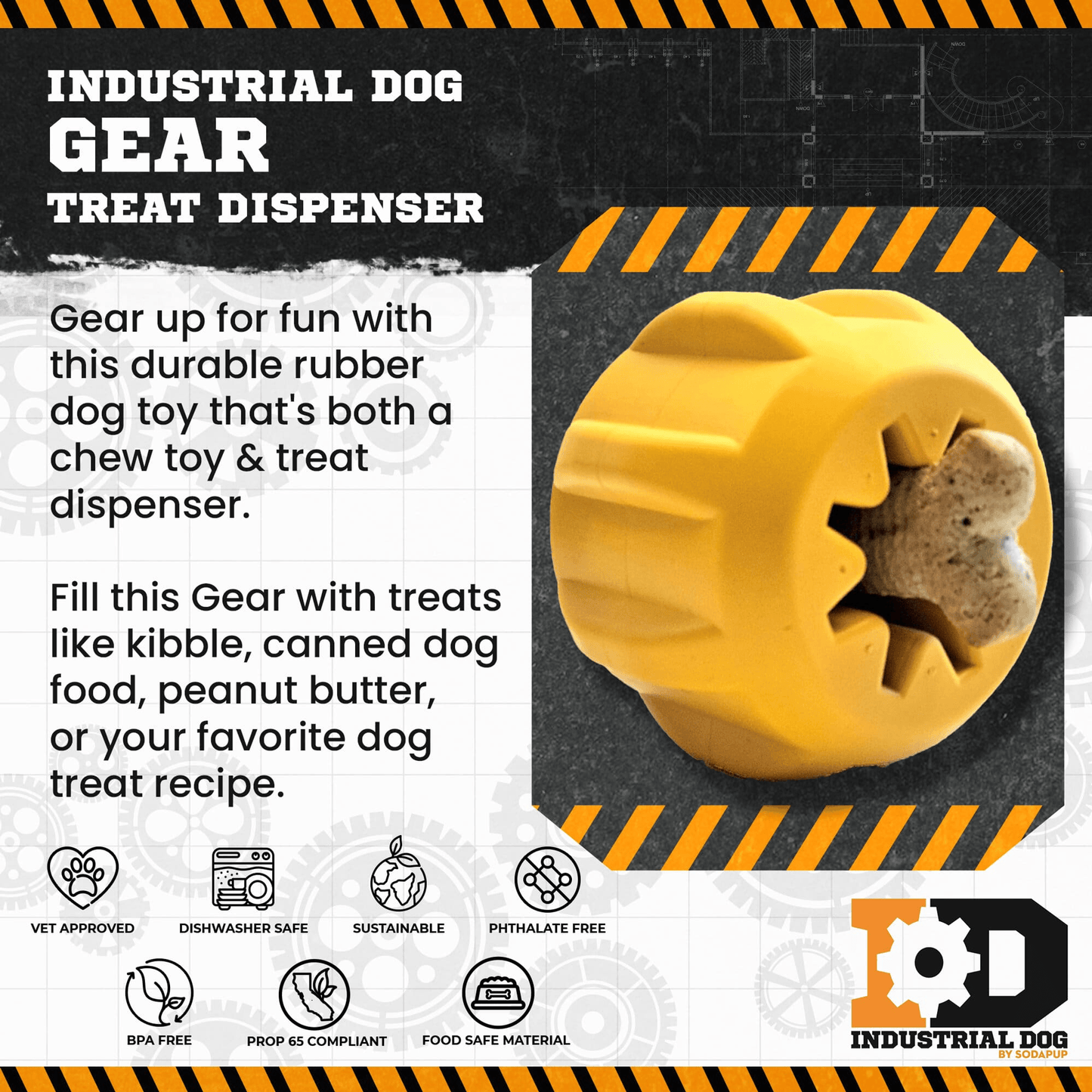 Durable Rubber Chew Toy and Treat Holder for Dogs