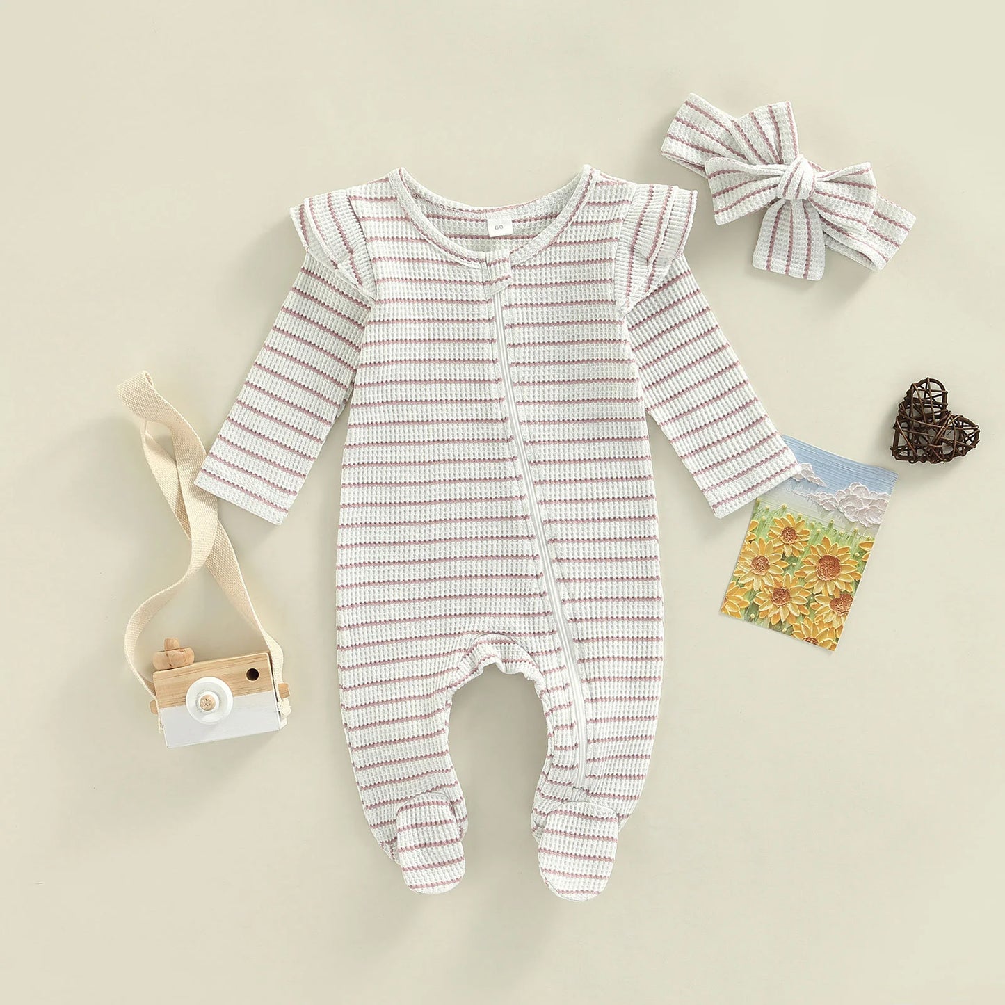 Infant Leg Covering Zip-Up Onesie