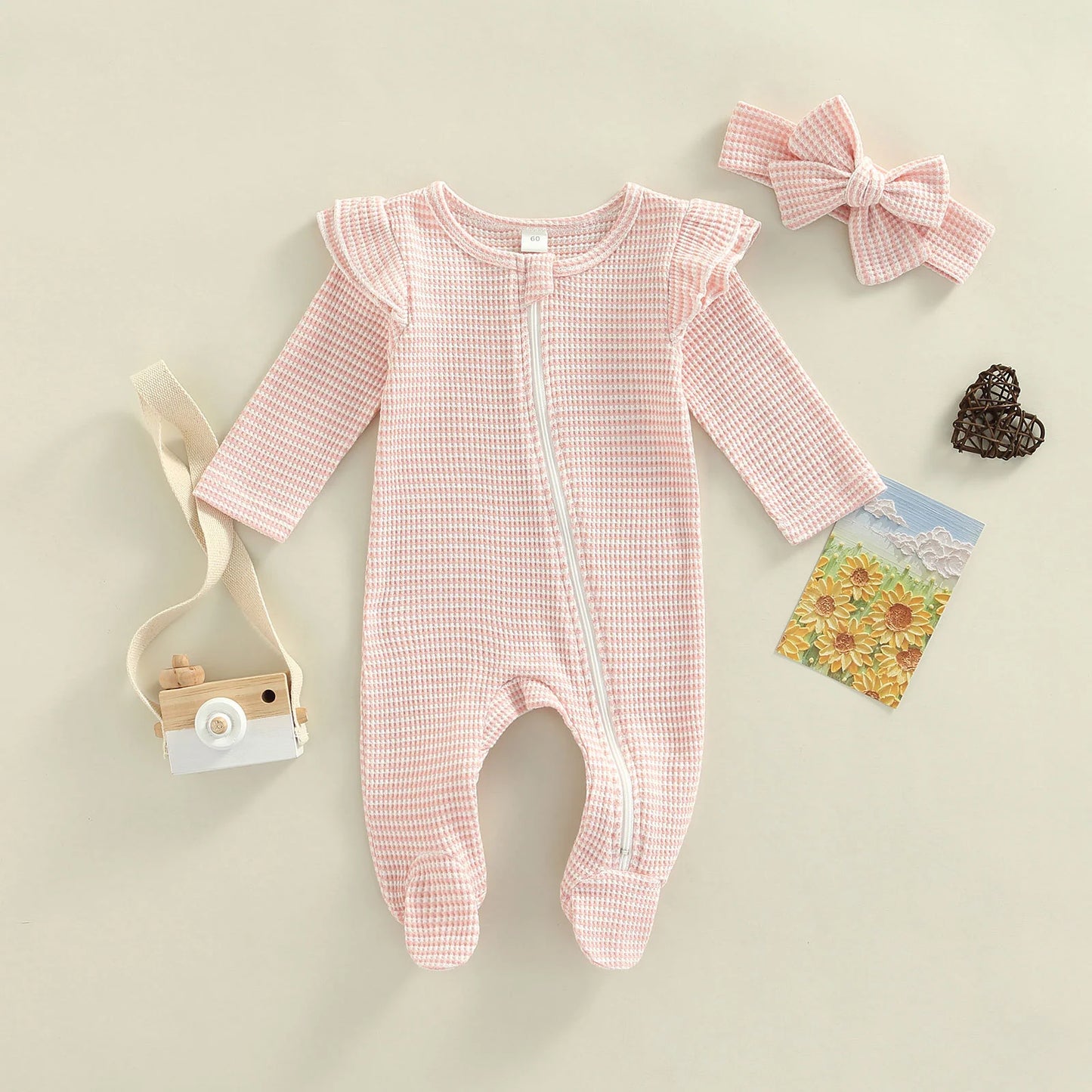 Infant Leg Covering Zip-Up Onesie