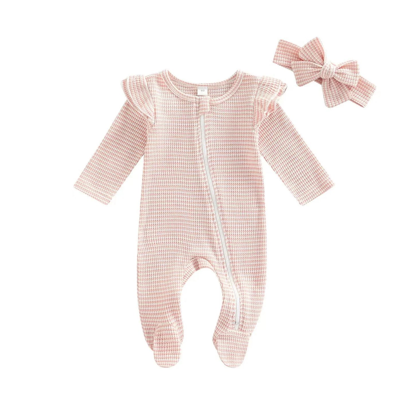 Infant Leg Covering Zip-Up Onesie