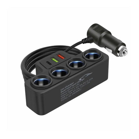 12V/24V Car Cigarette Lighter Adapter New 4-Socket 3.1A Charger Charger USB Car USB+QC3.0+PD3.1A Accessories Port USB 120W
