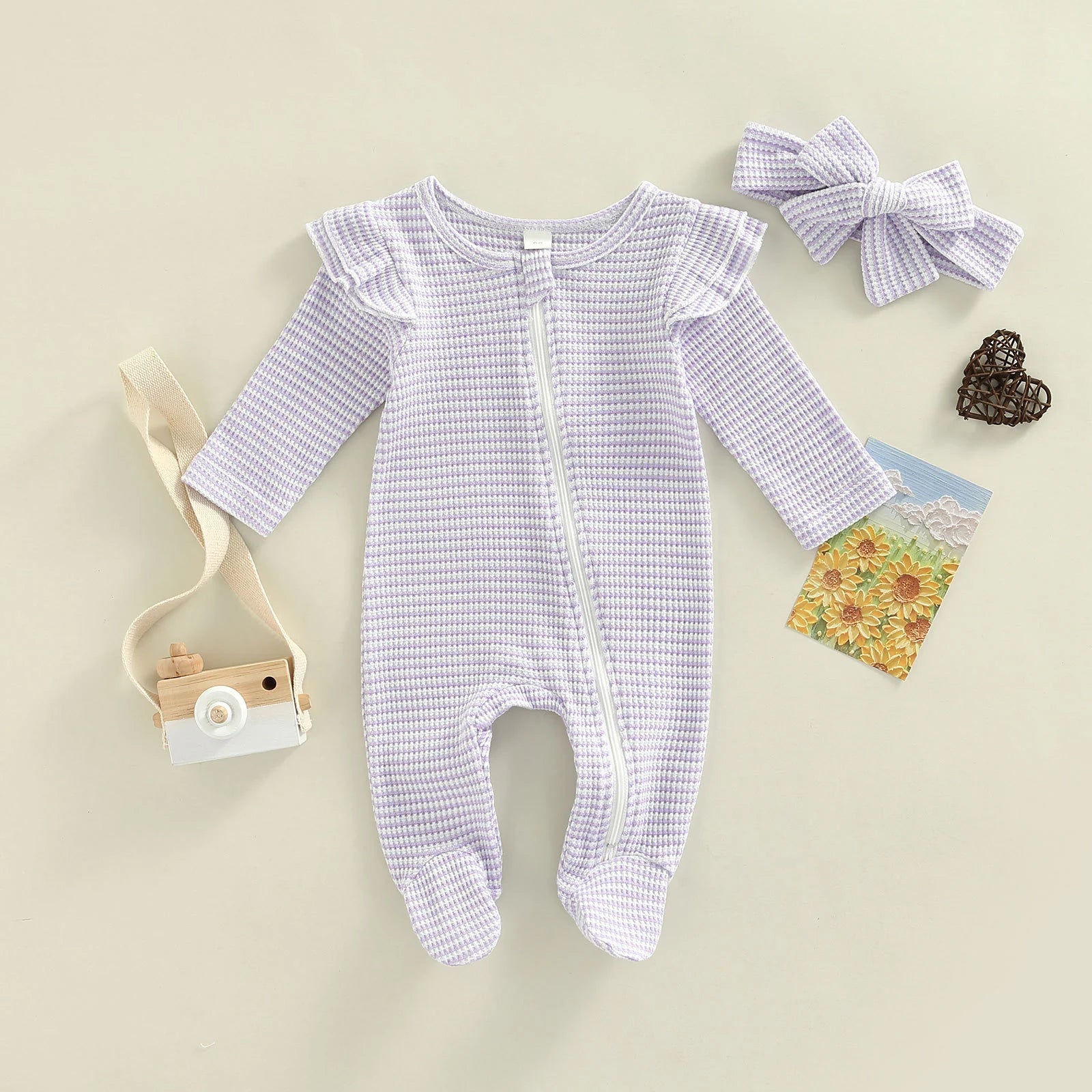 Infant Leg Covering Zip-Up Onesie