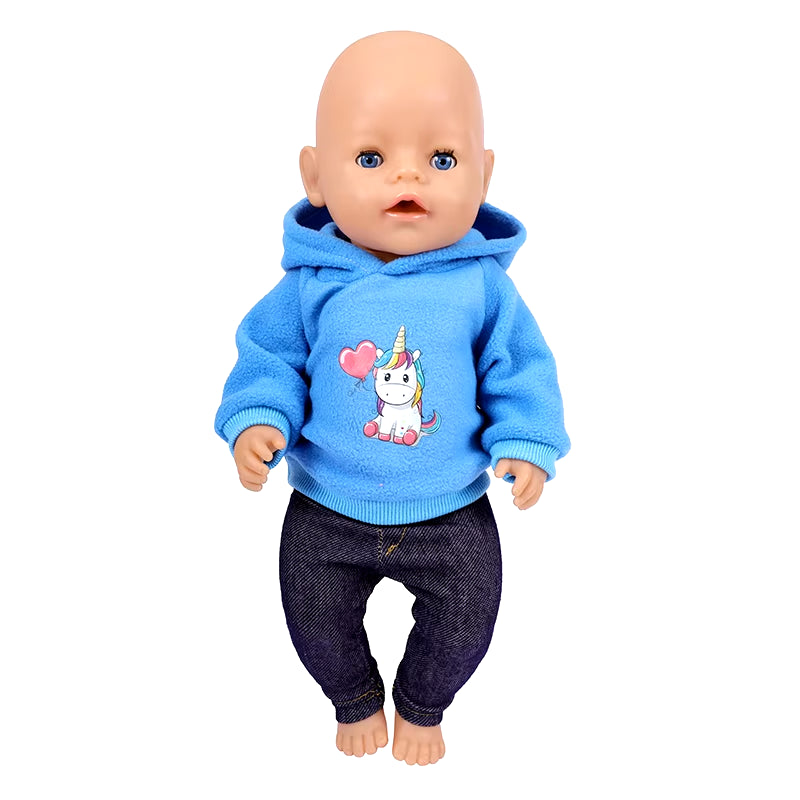 43 Cm Doll Outfits for 17Inch Dolls Baby Born Doll Cute Jumpers Rompers Suit+Shoes Warm Clothes on a Doll Baby Christmas Gift