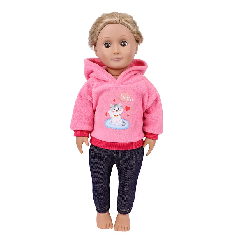 43 Cm Doll Outfits for 17Inch Dolls Baby Born Doll Cute Jumpers Rompers Suit+Shoes Warm Clothes on a Doll Baby Christmas Gift