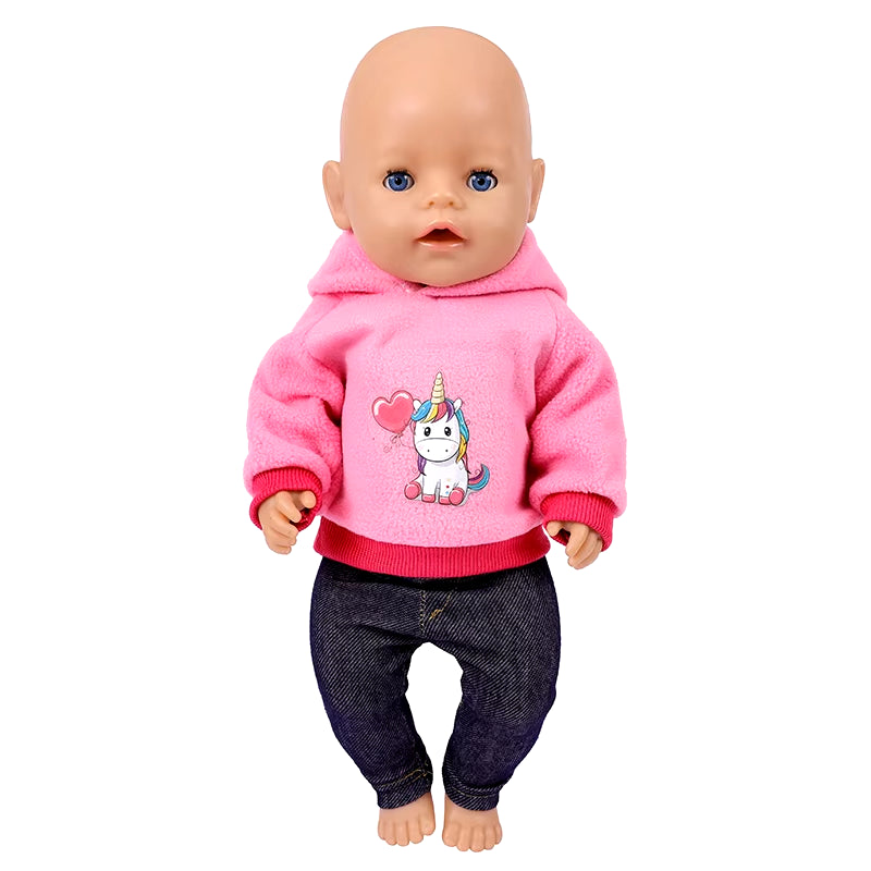 43 Cm Doll Outfits for 17Inch Dolls Baby Born Doll Cute Jumpers Rompers Suit+Shoes Warm Clothes on a Doll Baby Christmas Gift