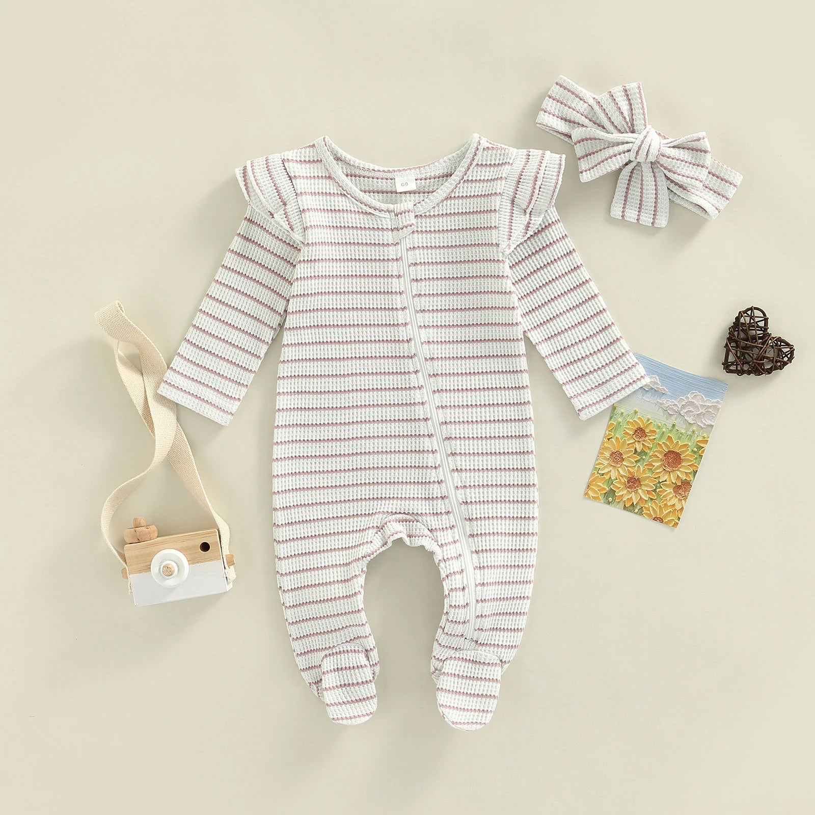 Infant Leg Covering Zip-Up Onesie