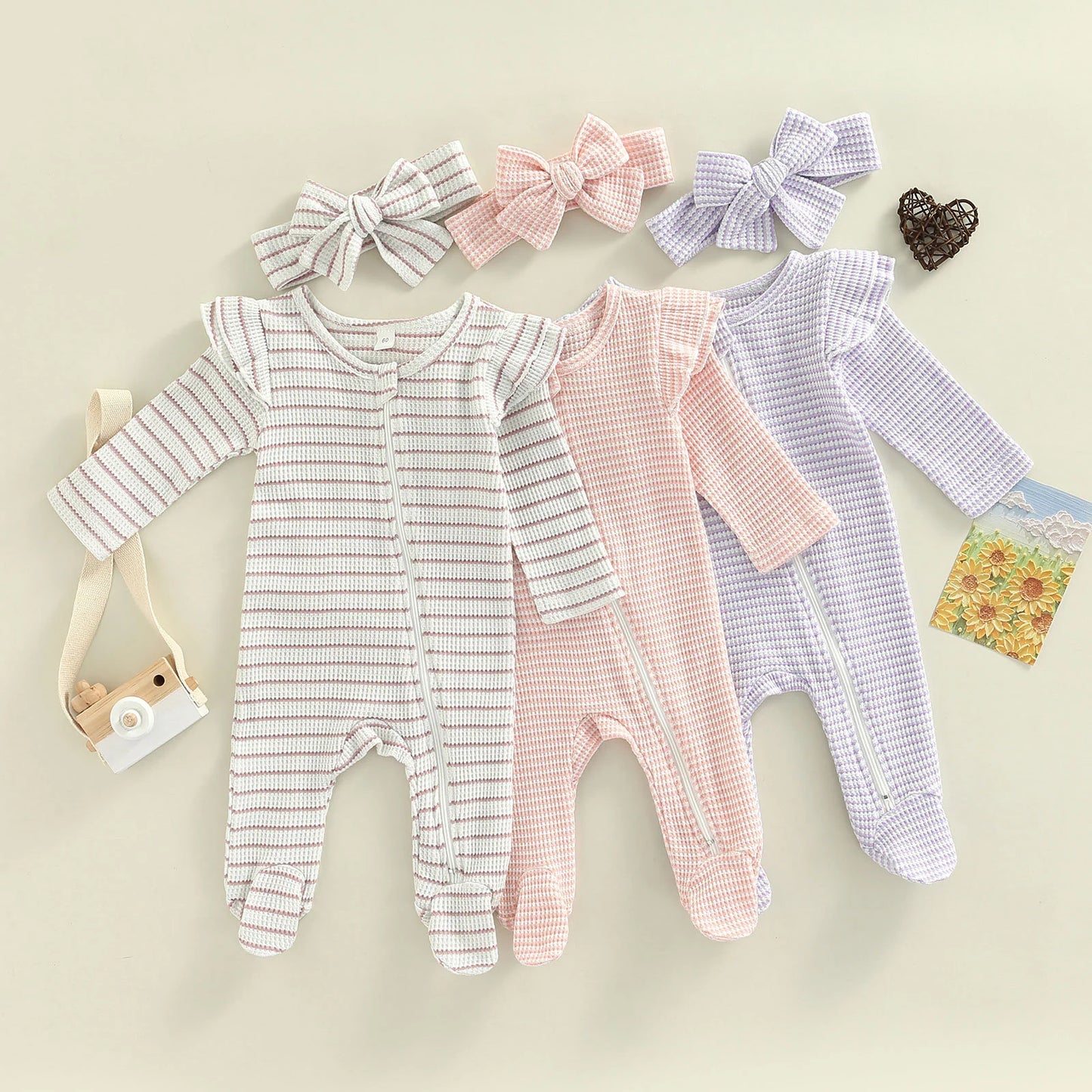 Infant Leg Covering Zip-Up Onesie