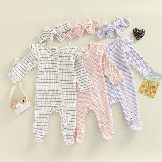 Infant Leg Covering Zip-Up Onesie