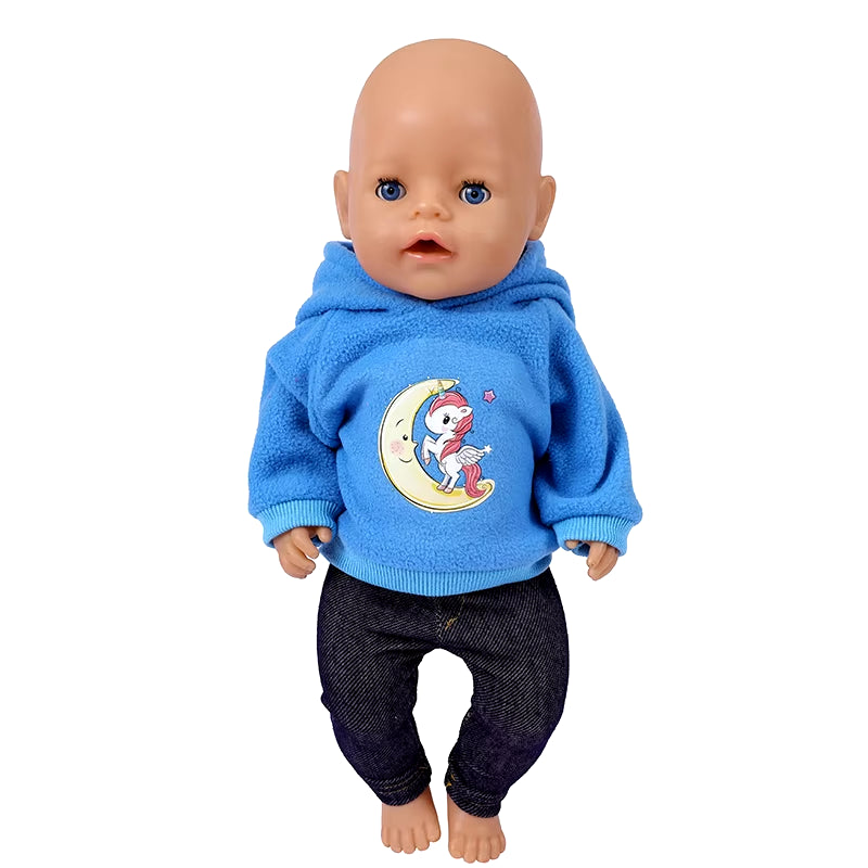 43 Cm Doll Outfits for 17Inch Dolls Baby Born Doll Cute Jumpers Rompers Suit+Shoes Warm Clothes on a Doll Baby Christmas Gift